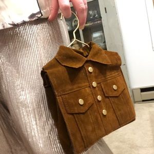 Faux Suede Unique Hanger Purse